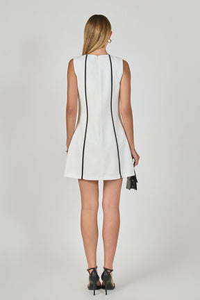 ENDLESS ROSE - Linen Binded Mini Dress - DRESSES available at Objectrare