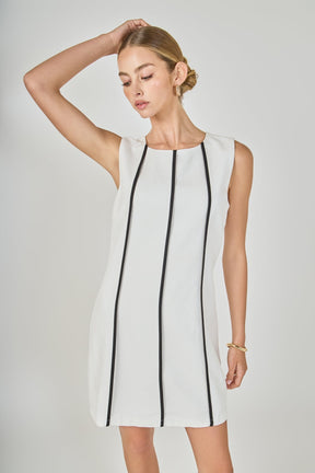ENDLESS ROSE - Linen Binded Mini Dress - DRESSES available at Objectrare