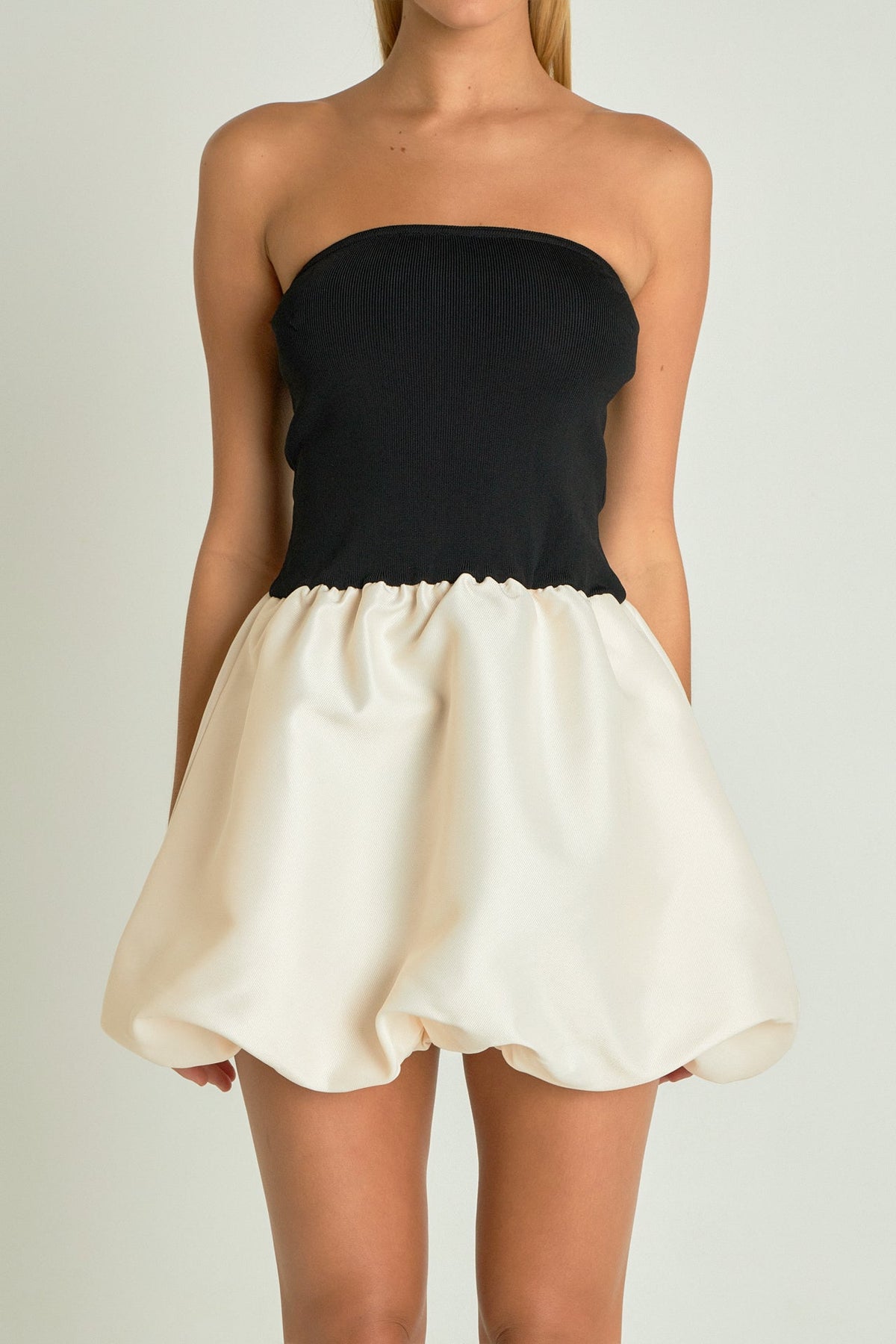 ENDLESS ROSE - Strapless Voluminous Mini Dress - DRESSES available at Objectrare