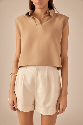 ENDLESS ROSE - Relaxed Collared Shirt - TOPS available at Objectrare