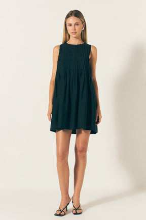 ENDLESS ROSE - Pintuck Voluminous Mini Dress - DRESSES available at Objectrare