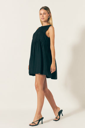 ENDLESS ROSE - Pintuck Voluminous Mini Dress - DRESSES available at Objectrare