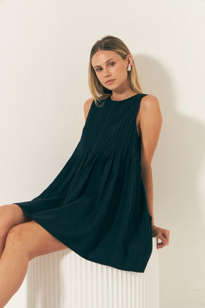 ENDLESS ROSE - Pintuck Voluminous Mini Dress - DRESSES available at Objectrare