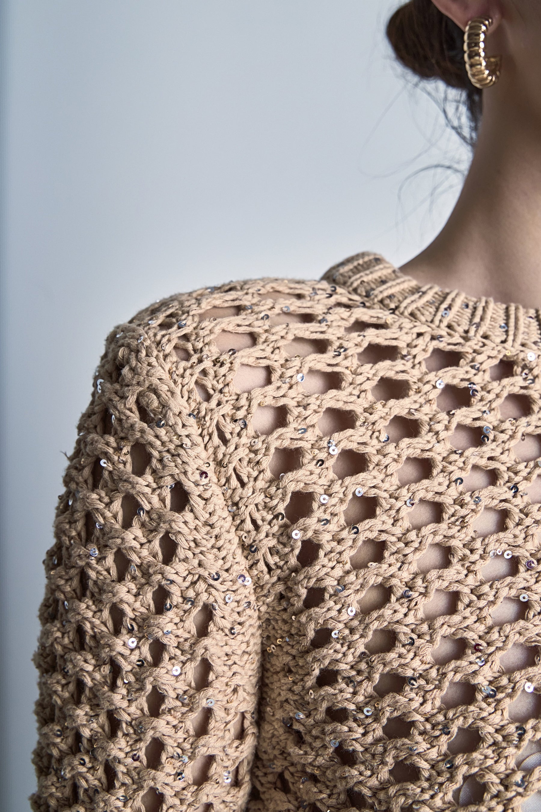 ENDLESS ROSE - Sequined Knit Long Sleeve Top - TOPS available at Objectrare