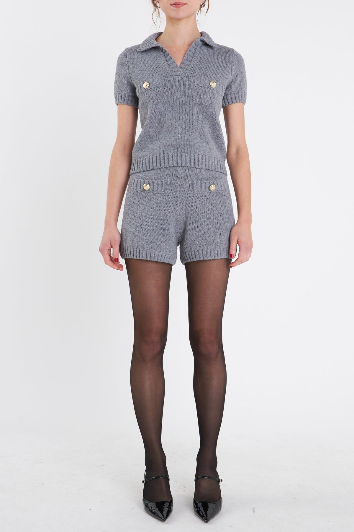 Knit Short Sleeve Sweater
