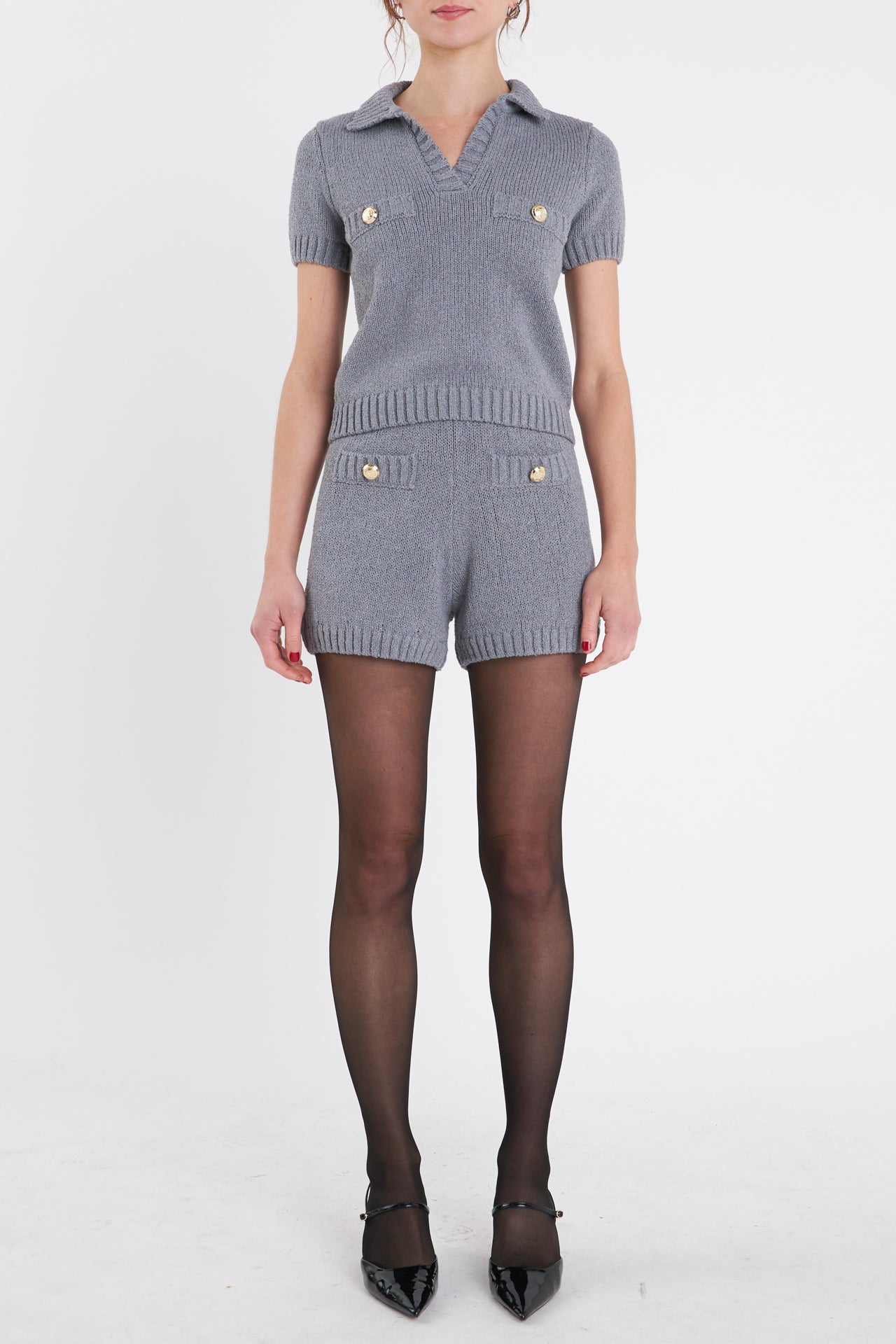 Knit Short Sleeve Sweater