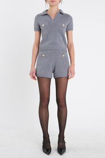 Knit Short Sleeve Sweater