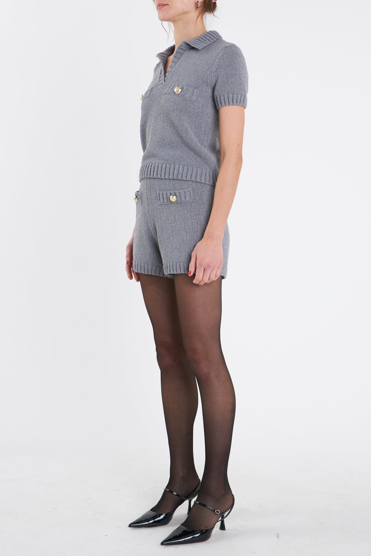 Knit Short Sleeve Sweater