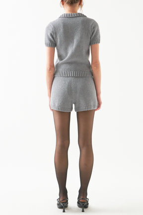 Knit Short Sleeve Sweater