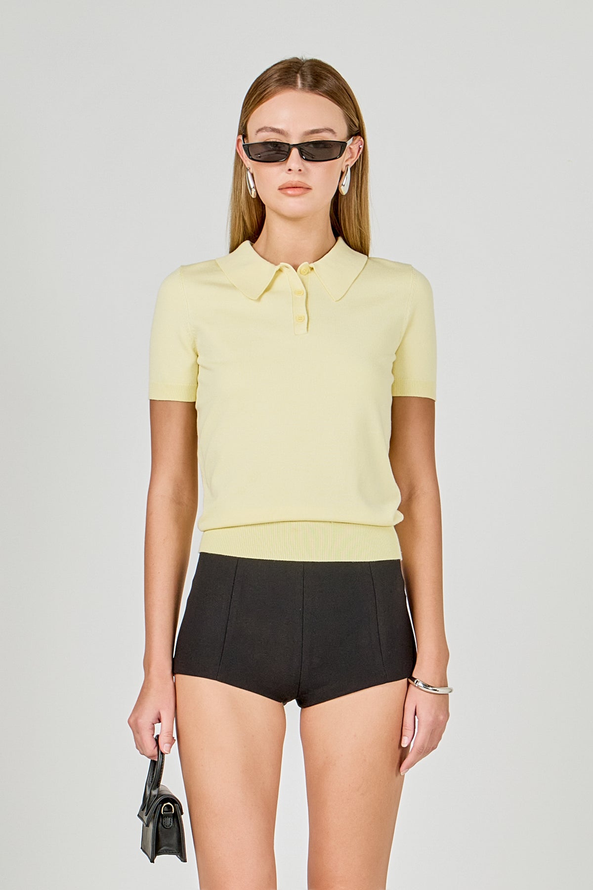 Collared Short Sleeve Sweater