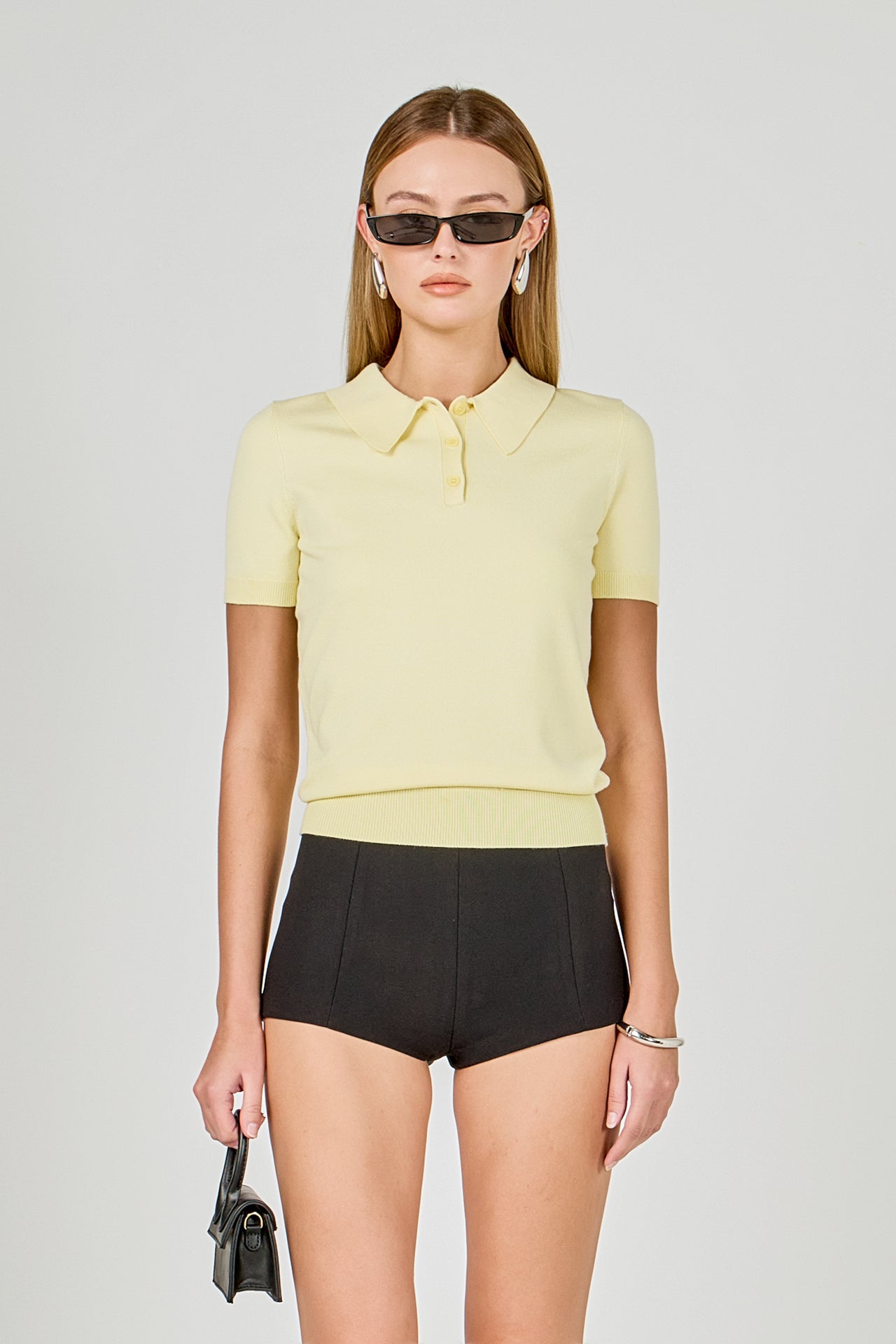 Collared Short Sleeve Sweater