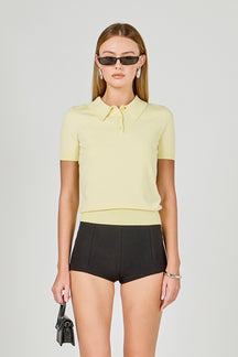 Collared Short Sleeve Sweater