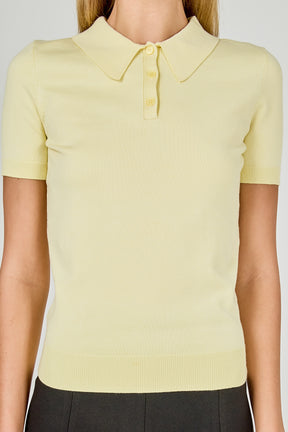 Collared Short Sleeve Sweater
