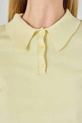 ENDLESS ROSE - Collared Short Sleeve Sweater - SWEATERS & KNITS available at Objectrare