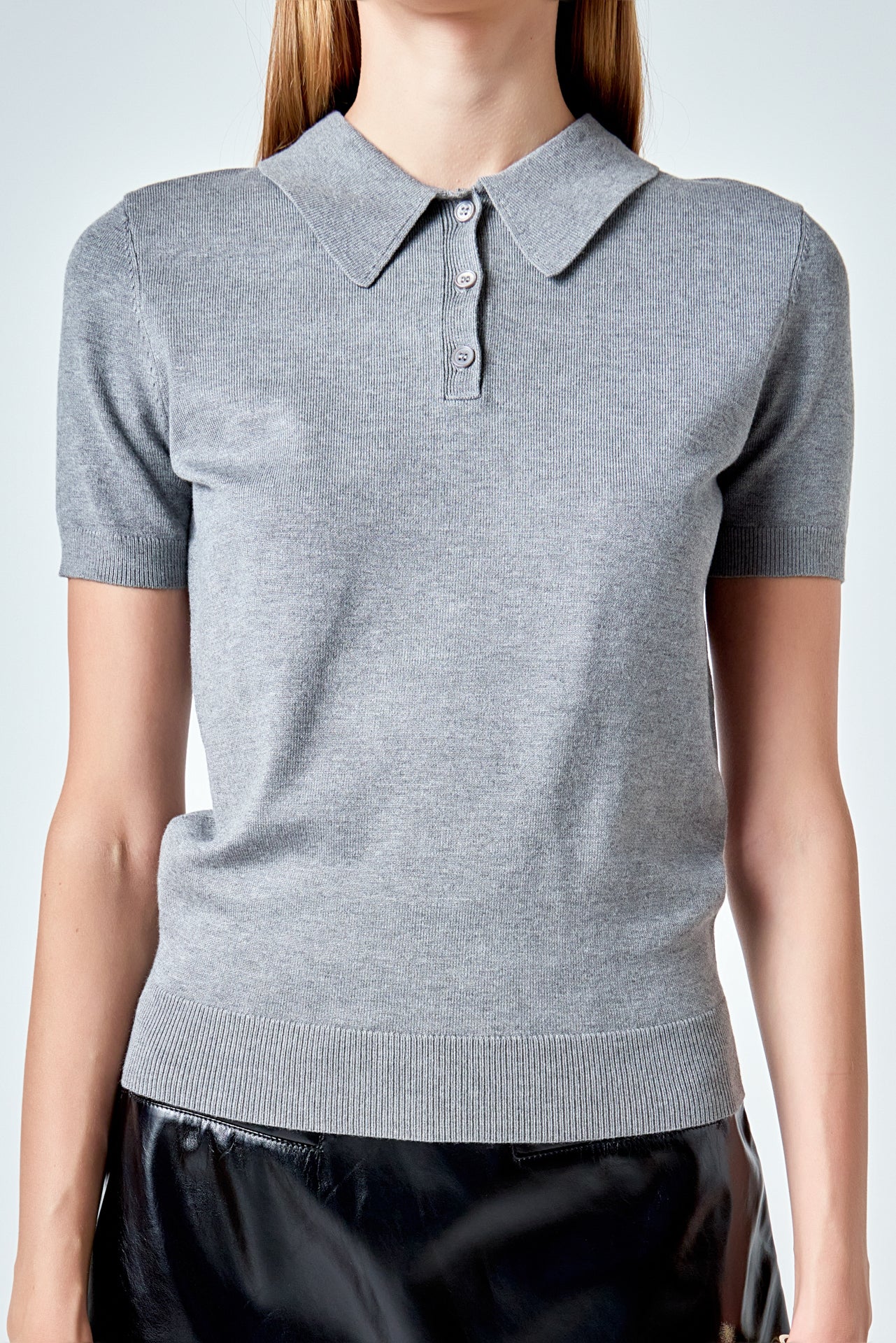 Collared Short Sleeve Sweater