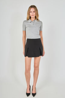 ENDLESS ROSE - Collared Short Sleeve Sweater - SWEATERS & KNITS available at Objectrare