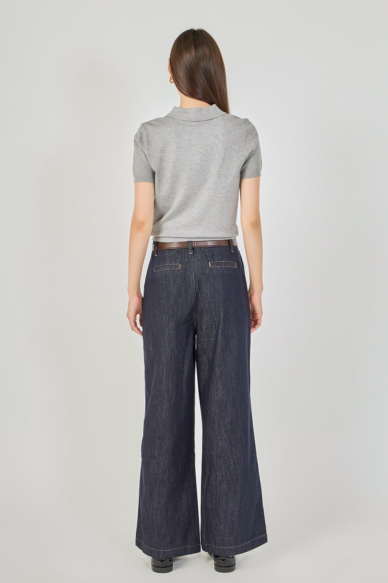 ENDLESS ROSE - Collared Short Sleeve Sweater - SWEATERS & KNITS available at Objectrare