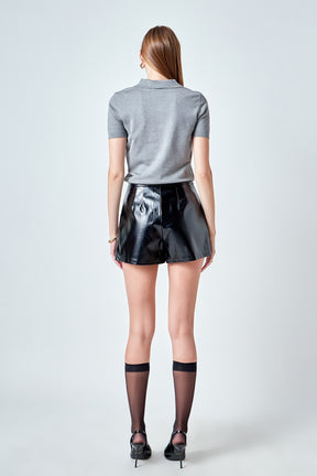 Collared Short Sleeve Sweater