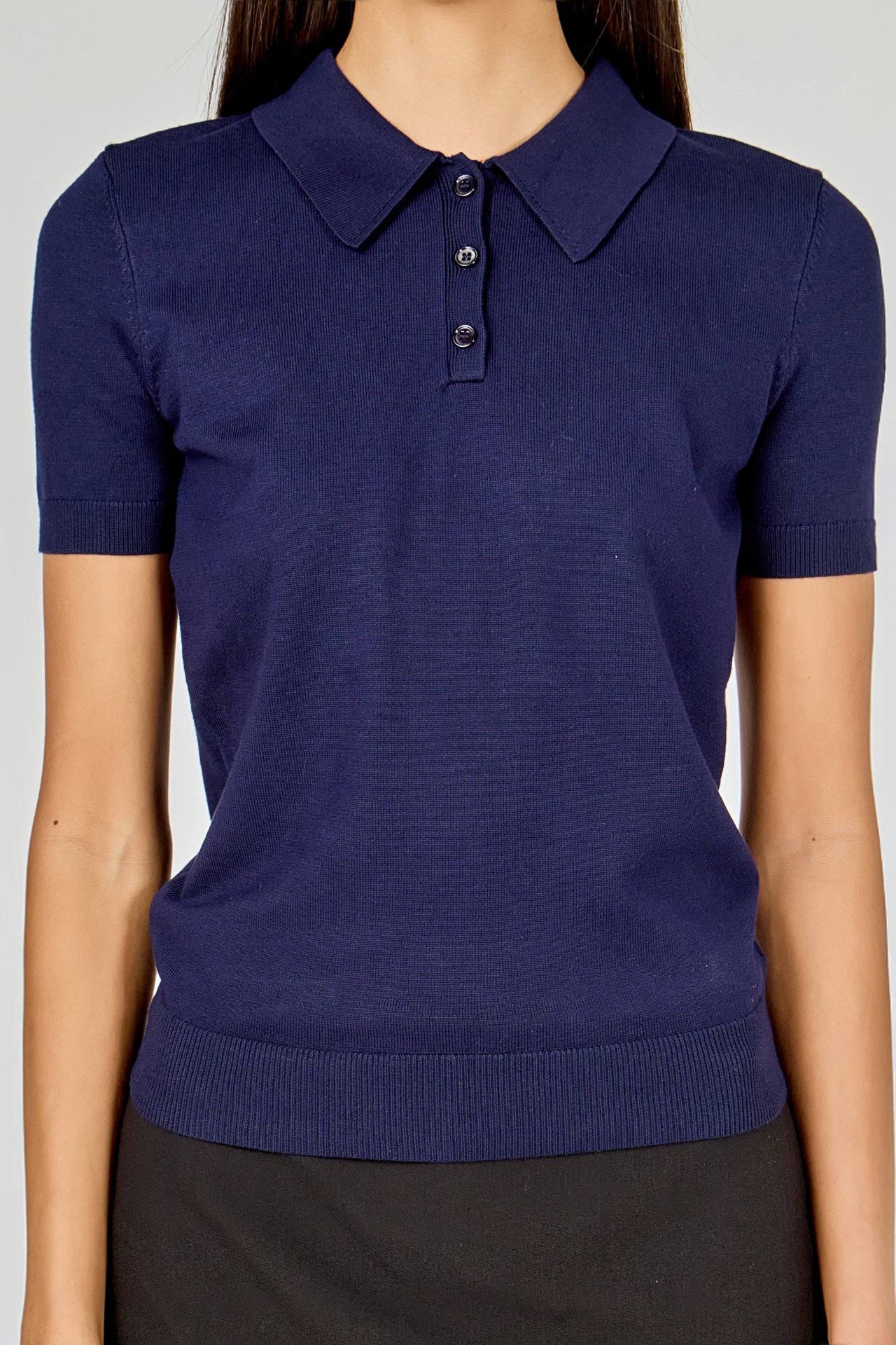 Collared Short Sleeve Sweater