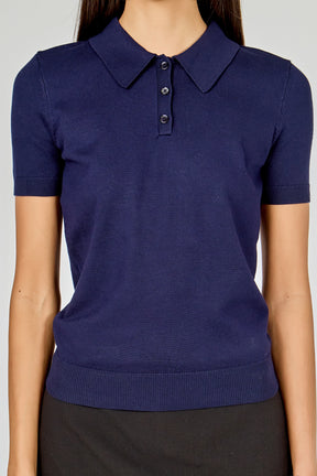 Collared Short Sleeve Sweater