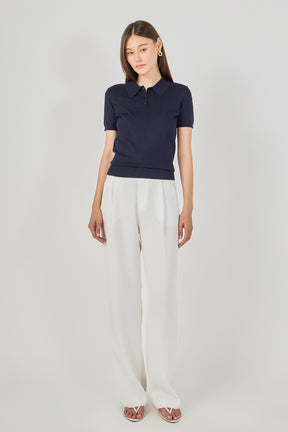 ENDLESS ROSE - Collared Short Sleeve Sweater - SWEATERS & KNITS available at Objectrare