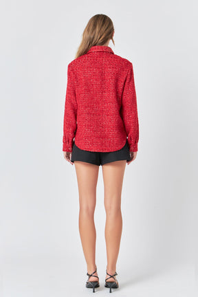 ENDLESS ROSE - Tweed Shirt - TOPS available at Objectrare