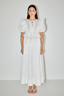 LA'VEN - Cotton Eyelet Blouse Top - TOPS available at Objectrare