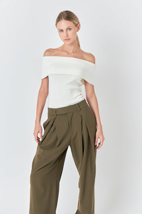 ENDLESS ROSE - Knit Off Shoulder Top - TOPS available at Objectrare