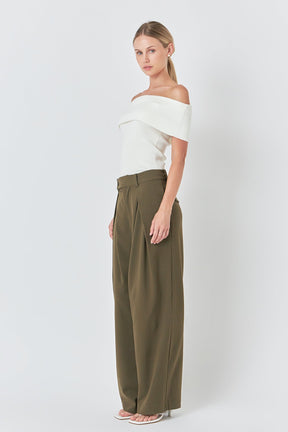 ENDLESS ROSE - Knit Off Shoulder Top - TOPS available at Objectrare