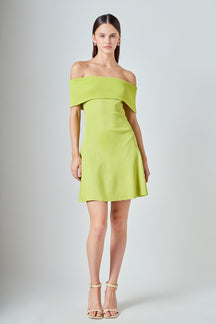 ENDLESS ROSE - Off Shoulder Lurex Knit Mini Dress - DRESSES available at Objectrare