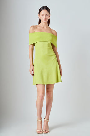 ENDLESS ROSE - Off Shoulder Lurex Knit Mini Dress - DRESSES available at Objectrare