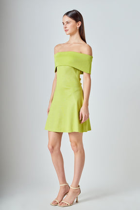 ENDLESS ROSE - Off Shoulder Lurex Knit Mini Dress - DRESSES available at Objectrare