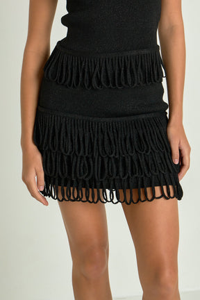 ENDLESS ROSE - Lurex Knit Loop Mini Skirt - SKIRTS available at Objectrare