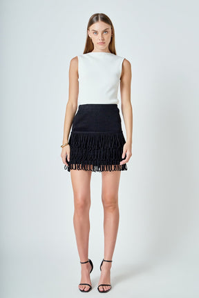ENDLESS ROSE - Lurex Knit Loop Mini Skirt - SKIRTS available at Objectrare