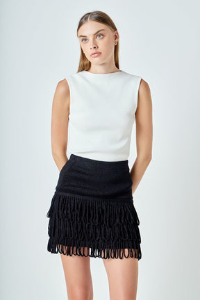 ENDLESS ROSE - Lurex Knit Loop Mini Skirt - SKIRTS available at Objectrare