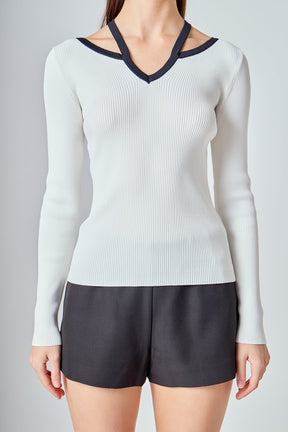 ENDLESS ROSE - Knit Cutout Halter Top - SWEATERS & KNITS available at Objectrare