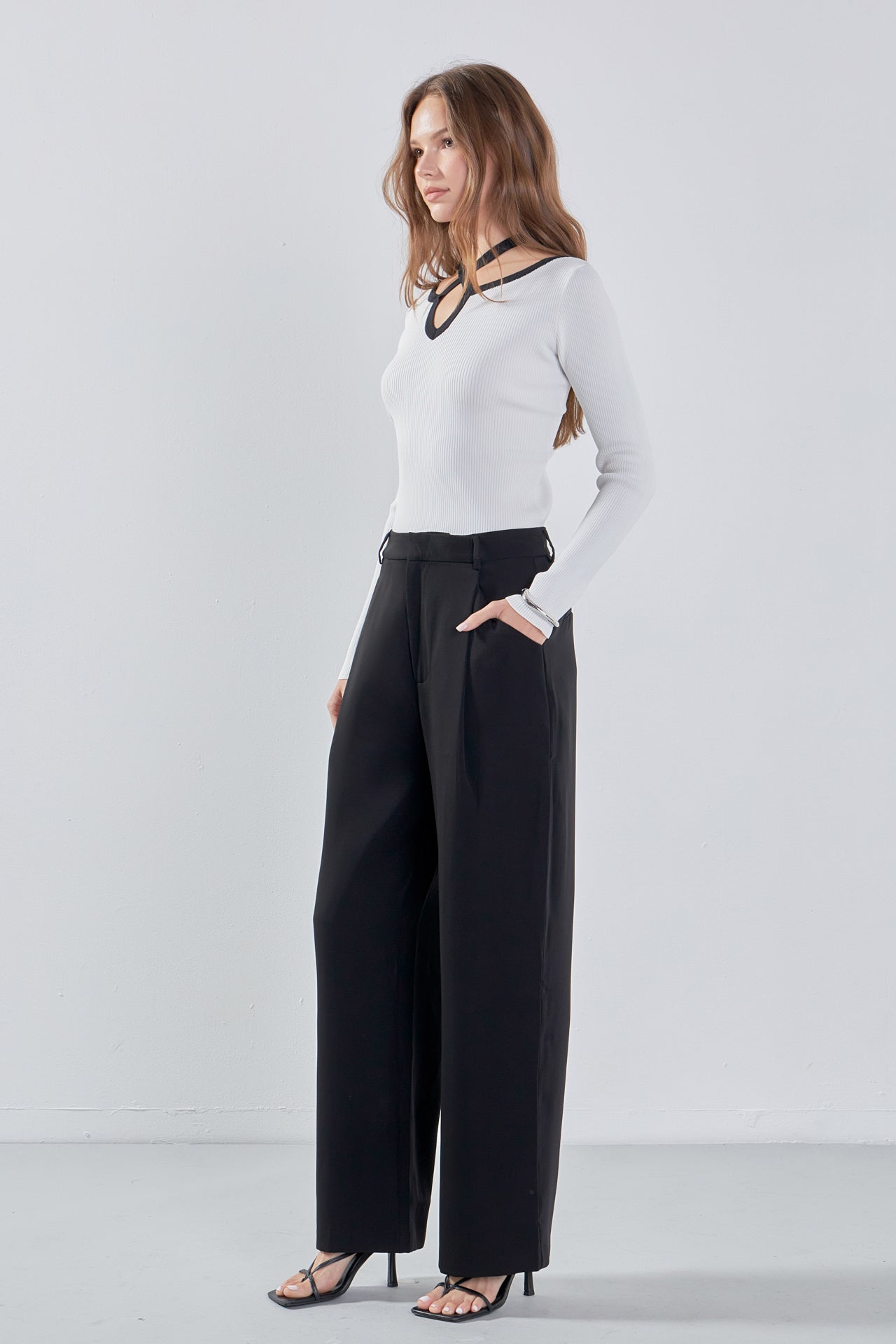 ENDLESS ROSE - Knit Cutout Halter Top - SWEATERS & KNITS available at Objectrare