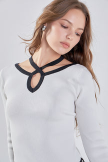 ENDLESS ROSE - Knit Cutout Halter Top - SWEATERS & KNITS available at Objectrare