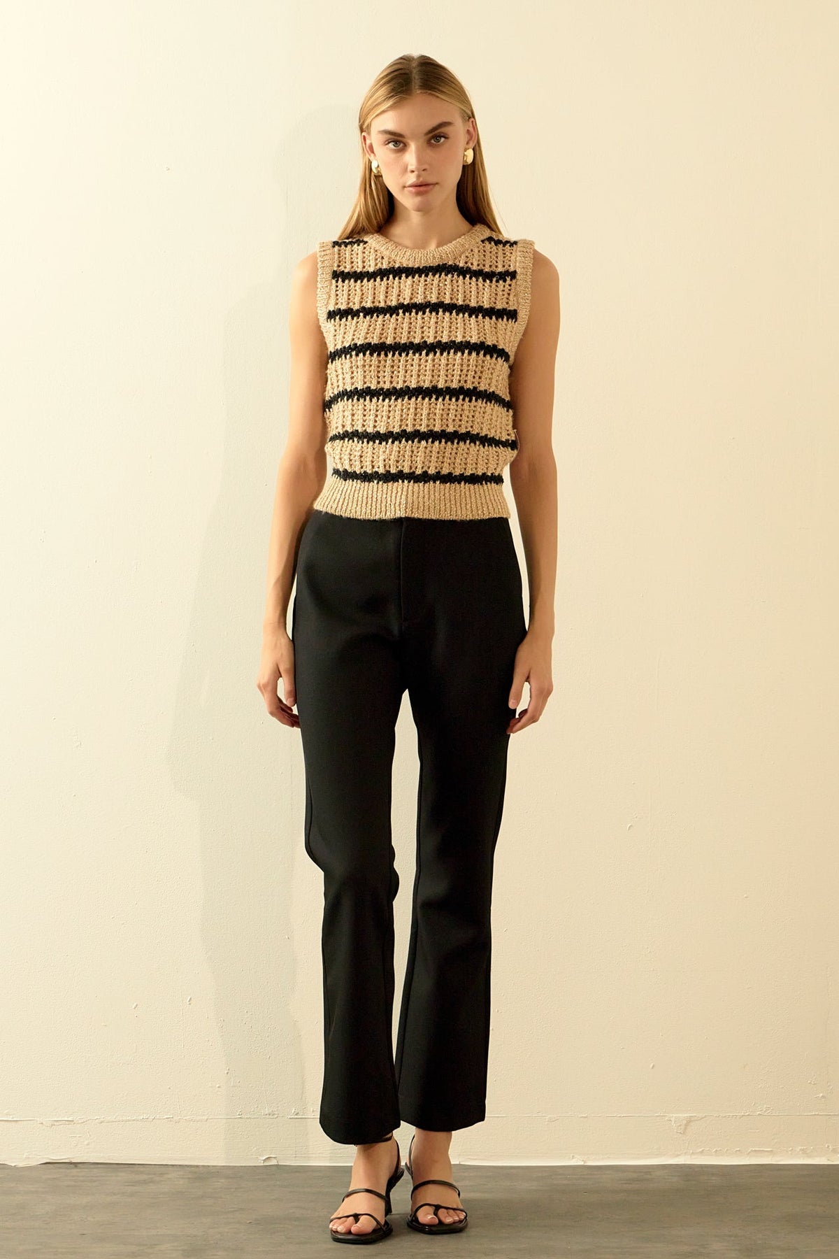 Sequins Stripe Knit Top