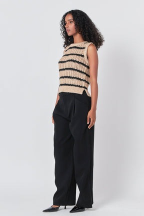 ENDLESS ROSE - Sequins Stripe Knit Top - SWEATERS & KNITS available at Objectrare