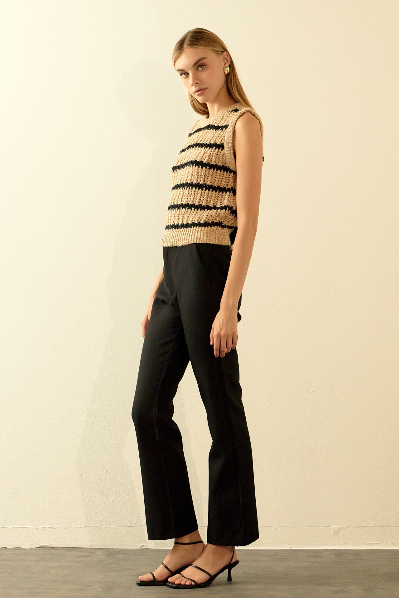 Sequins Stripe Knit Top