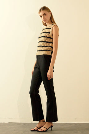 Sequins Stripe Knit Top