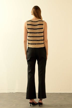Sequins Stripe Knit Top