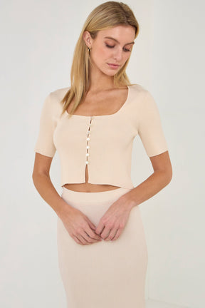 ENDLESS ROSE - Half Sleeve Button Up Cardigan Top - TOPS available at Objectrare