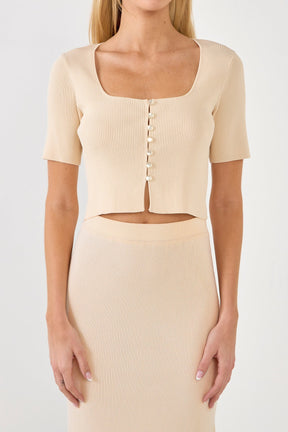 ENDLESS ROSE - Half Sleeve Button Up Cardigan Top - TOPS available at Objectrare