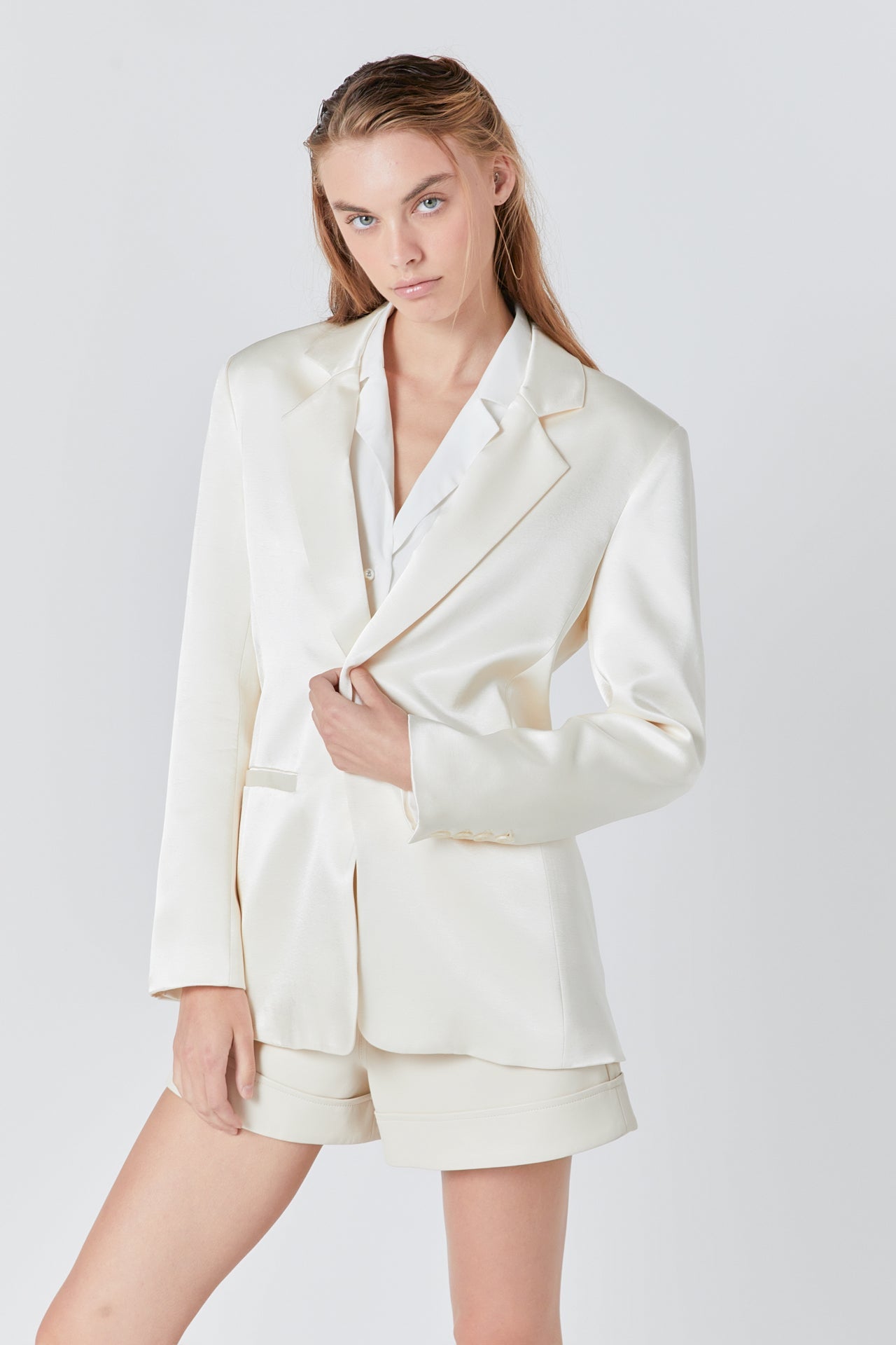 ENDLESS ROSE - Satin Relaxed Blazer - JACKETS available at Objectrare