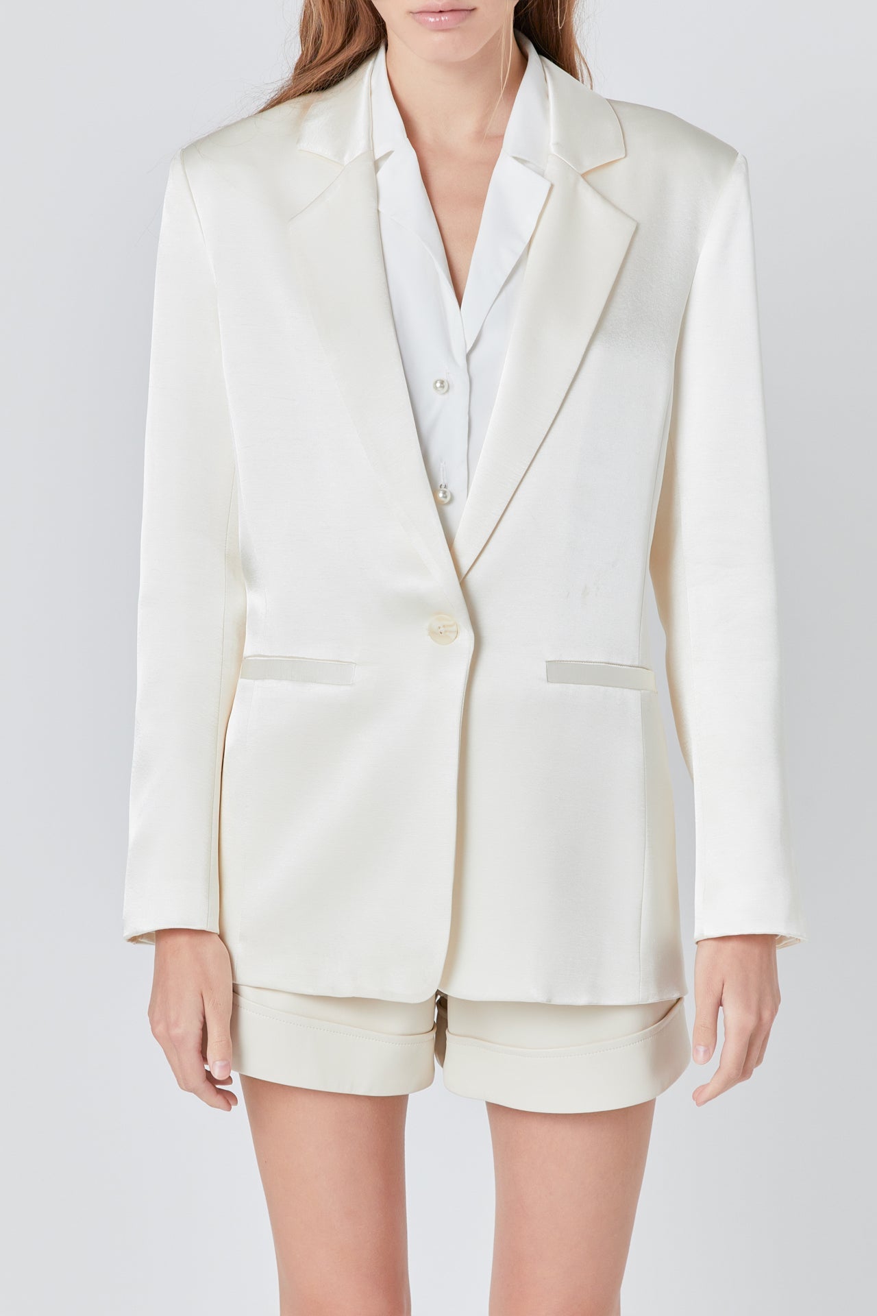 ENDLESS ROSE - Satin Relaxed Blazer - JACKETS available at Objectrare