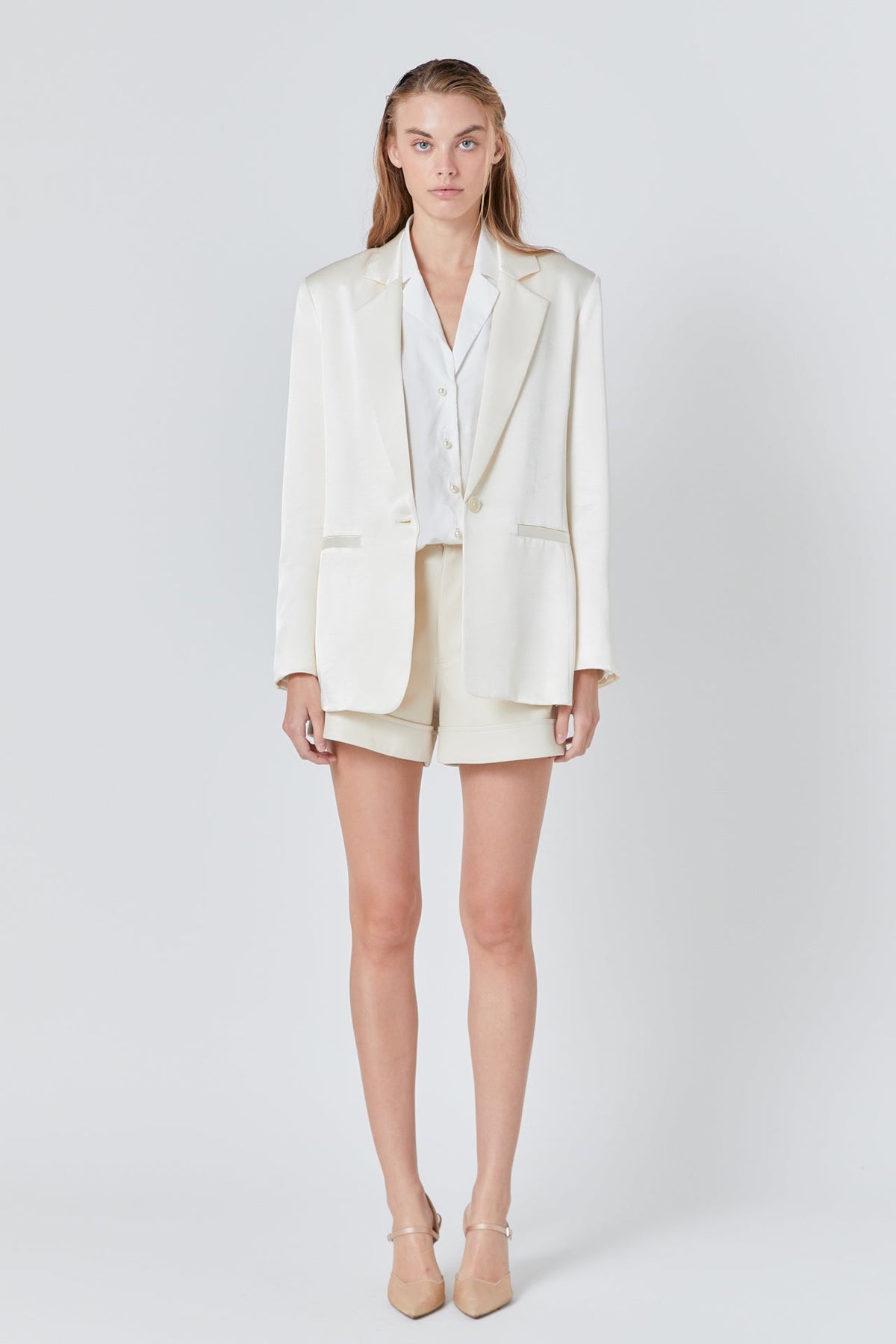 ENDLESS ROSE - Satin Relaxed Blazer - JACKETS available at Objectrare