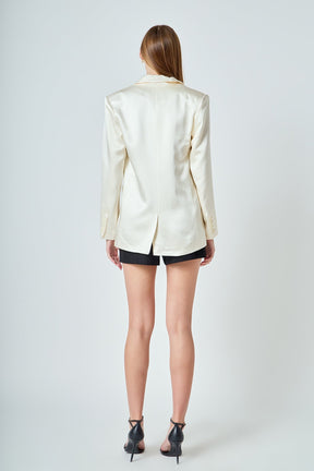 ENDLESS ROSE - Satin Relaxed Blazer - JACKETS available at Objectrare