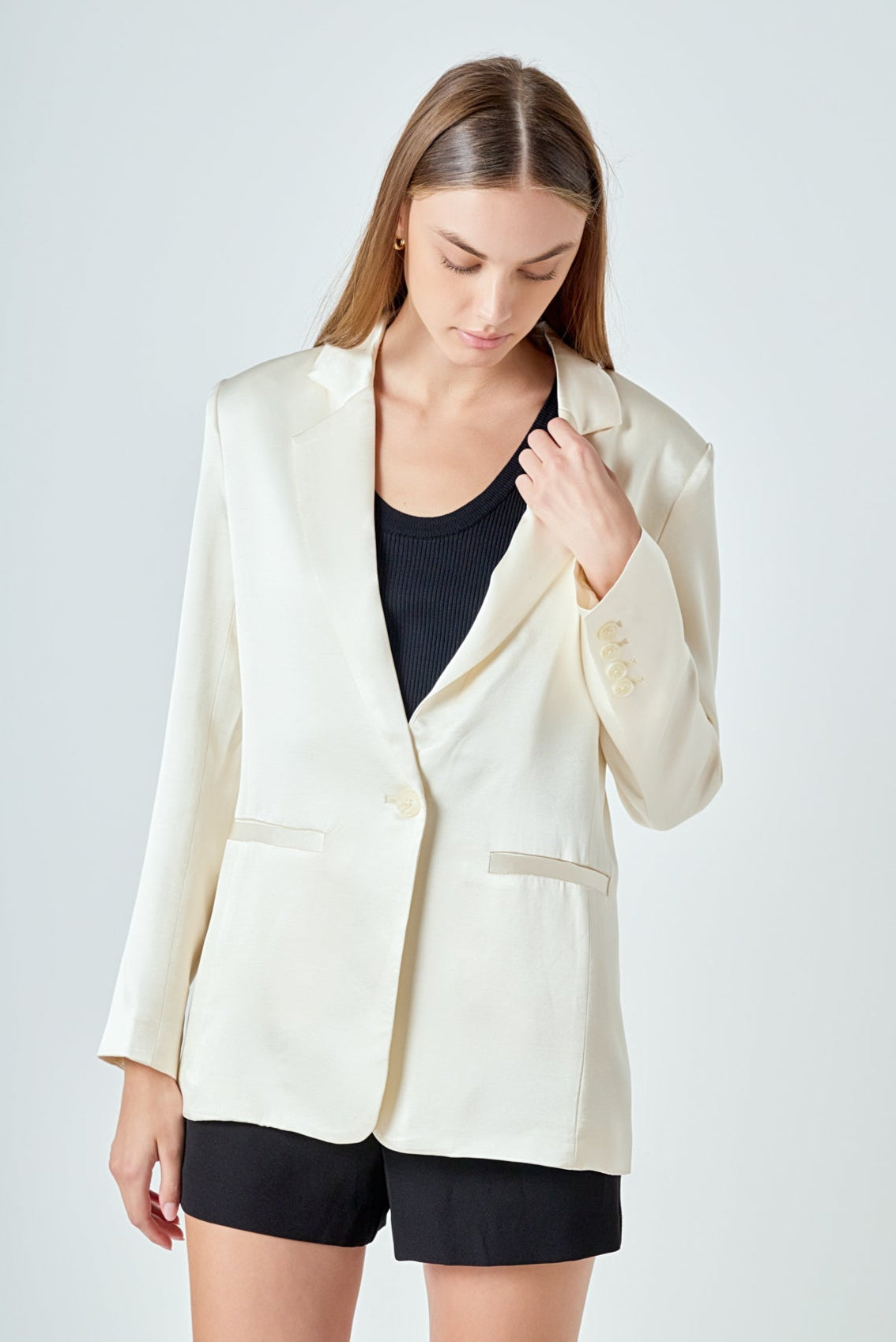 ENDLESS ROSE - Satin Relaxed Blazer - JACKETS available at Objectrare